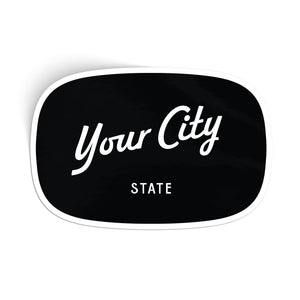 Customizable Script City Vinyl Sticker