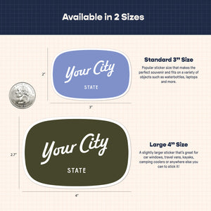 Customizable Script City Vinyl Sticker