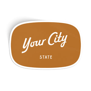Customizable Script City Vinyl Sticker