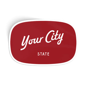 Customizable Script City Vinyl Sticker