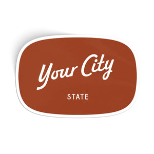 Customizable Script City Vinyl Sticker