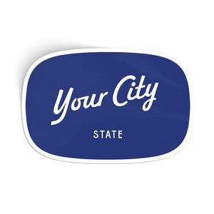 Customizable Script City Vinyl Sticker