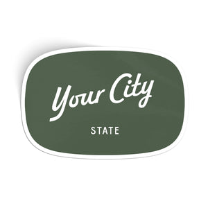 Customizable Script City Vinyl Sticker