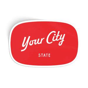 Customizable Script City Vinyl Sticker