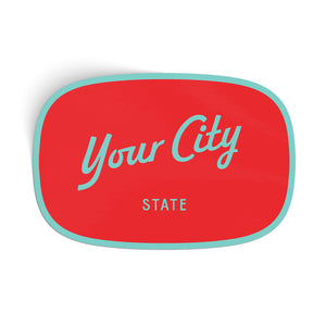 Customizable Script City Vinyl Sticker