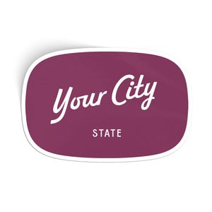 Customizable Script City Vinyl Sticker