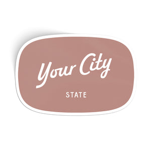 Customizable Script City Vinyl Sticker