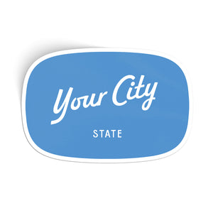 Customizable Script City Vinyl Sticker