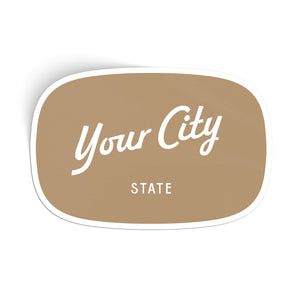 Customizable Script City Vinyl Sticker