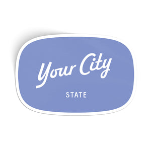 Customizable Script City Vinyl Sticker