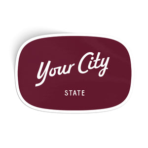 Customizable Script City Vinyl Sticker