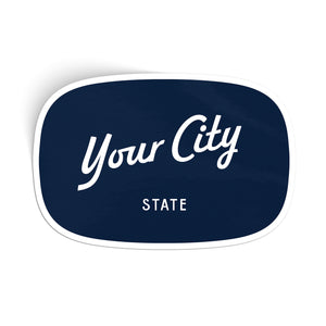 Customizable Script City Vinyl Sticker