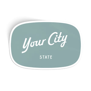 Customizable Script City Vinyl Sticker