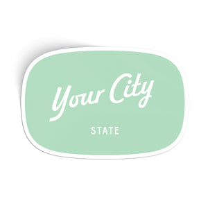 Customizable Script City Vinyl Sticker