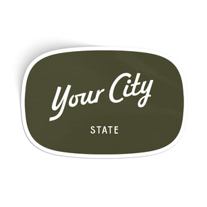 Customizable Script City Vinyl Sticker