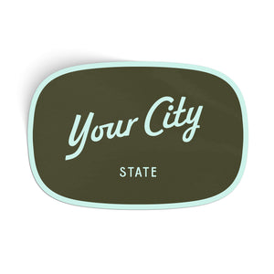 Customizable Script City Vinyl Sticker