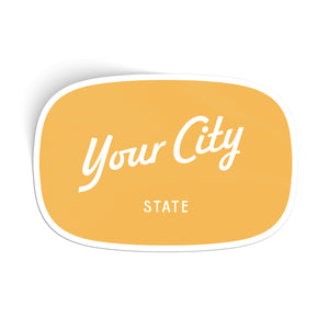 Customizable Script City Vinyl Sticker