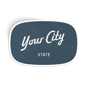 Customizable Script City Vinyl Sticker
