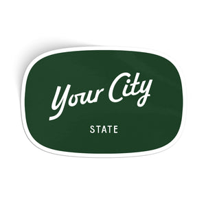 Customizable Script City Vinyl Sticker