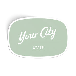 Customizable Script City Vinyl Sticker