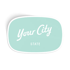 Customizable Script City Vinyl Sticker