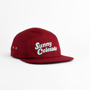 Sunny Colorado Five Panel Hat - cardinal