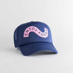 Enjoy Today Recycled Trucker Hat - cobalt