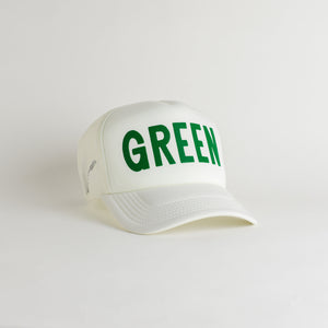 St. Patrick's Day Green Recycled Trucker Hat - snow