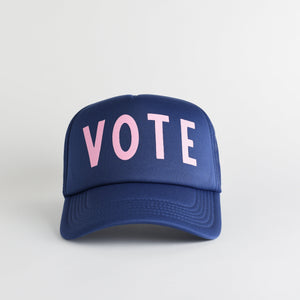 Vote Recycled Trucker Hat - cobalt